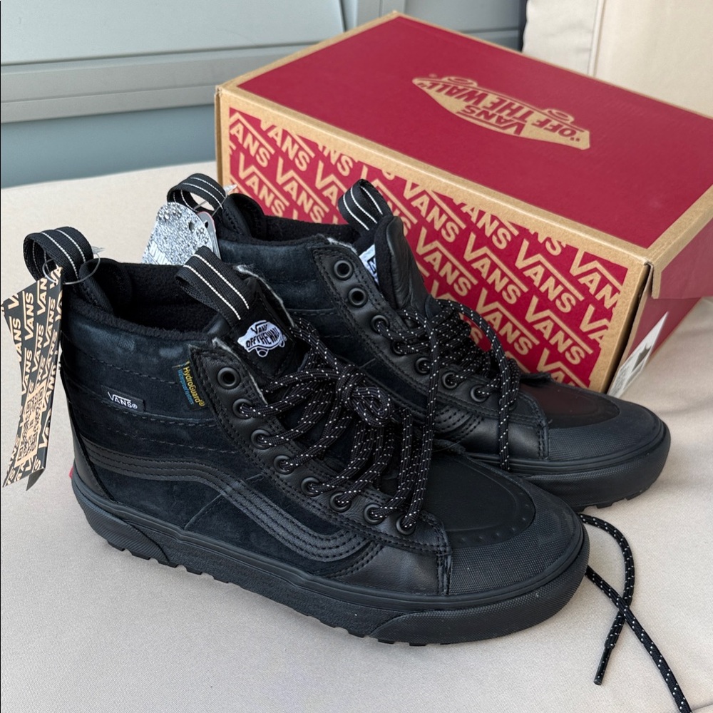 Vans Black High-Top Sneakers with Patterned Laces